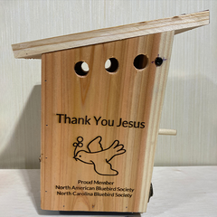 Bluebird House – Engraved “Thank You Jesus”